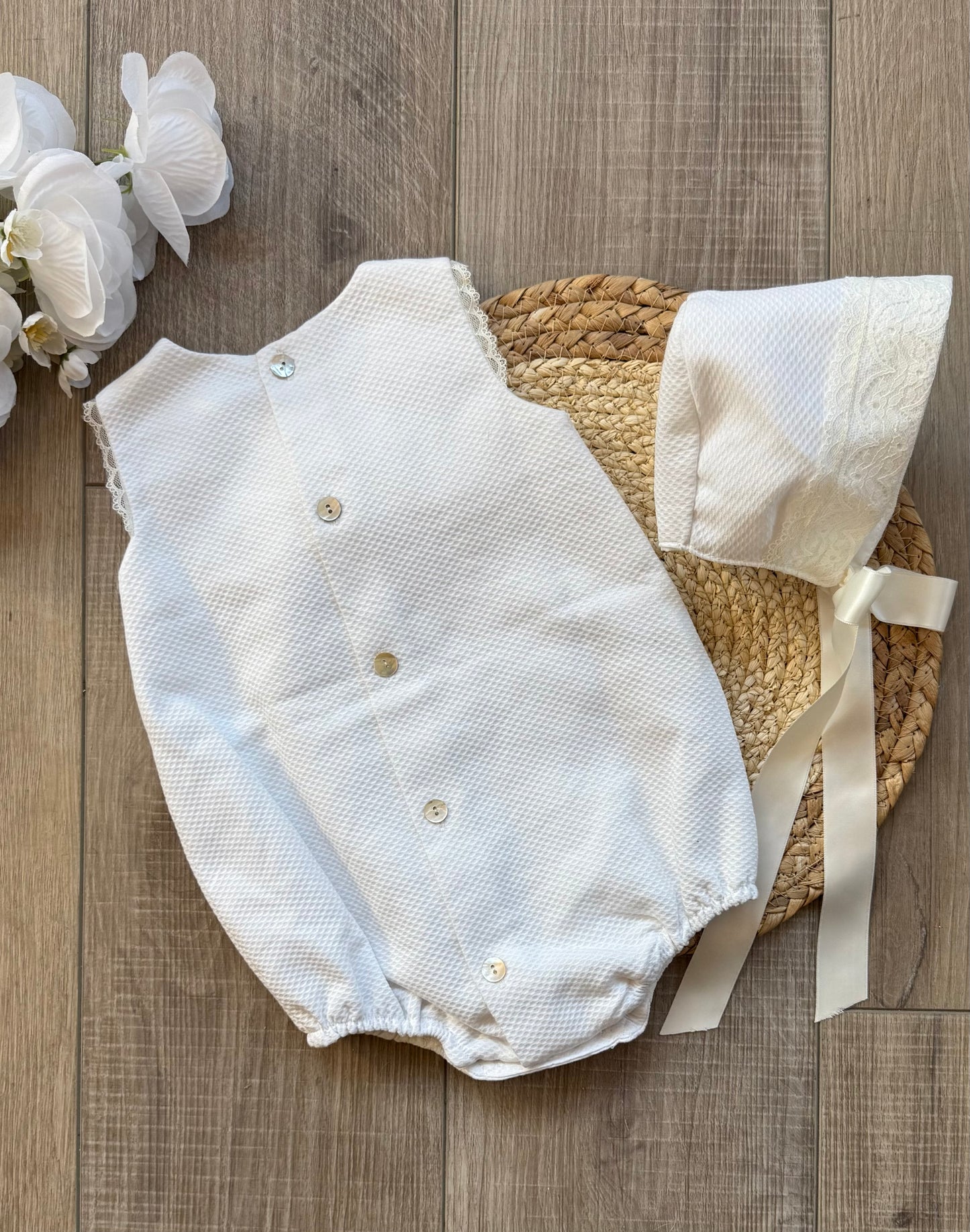 Fabian 2-Piece Pique Romper Set