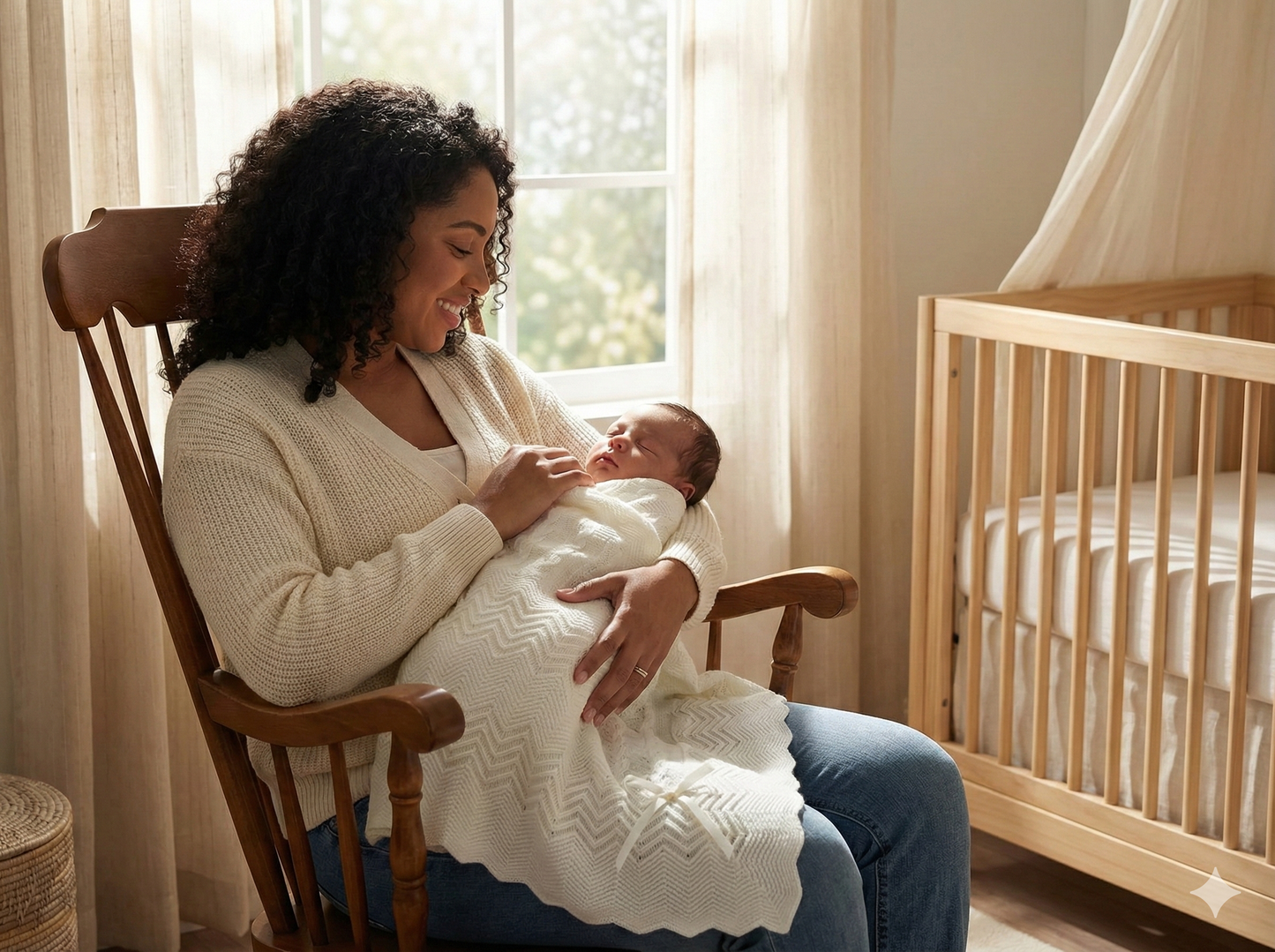 Soft Knit Baby Blanket with Rounded Corners & Bow