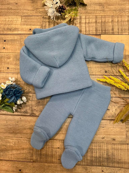 Baby Knit Outfit Set with Jacket and Footie Pants for Boys and Girls