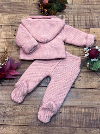 Baby Knit Outfit Set with Jacket and Footie Pants for Boys and Girls