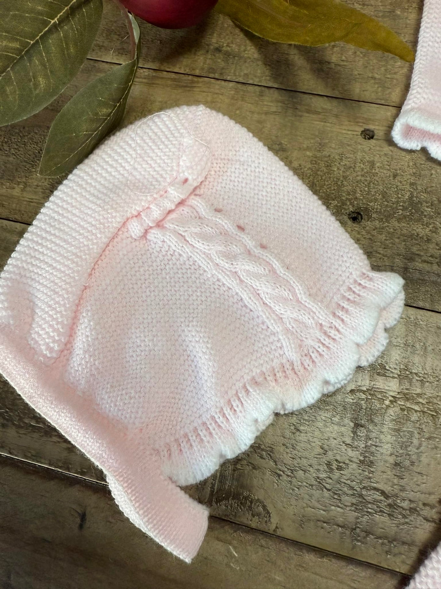 3-piece Baby Girl Knitted Sweater, Pants, and Hat Set