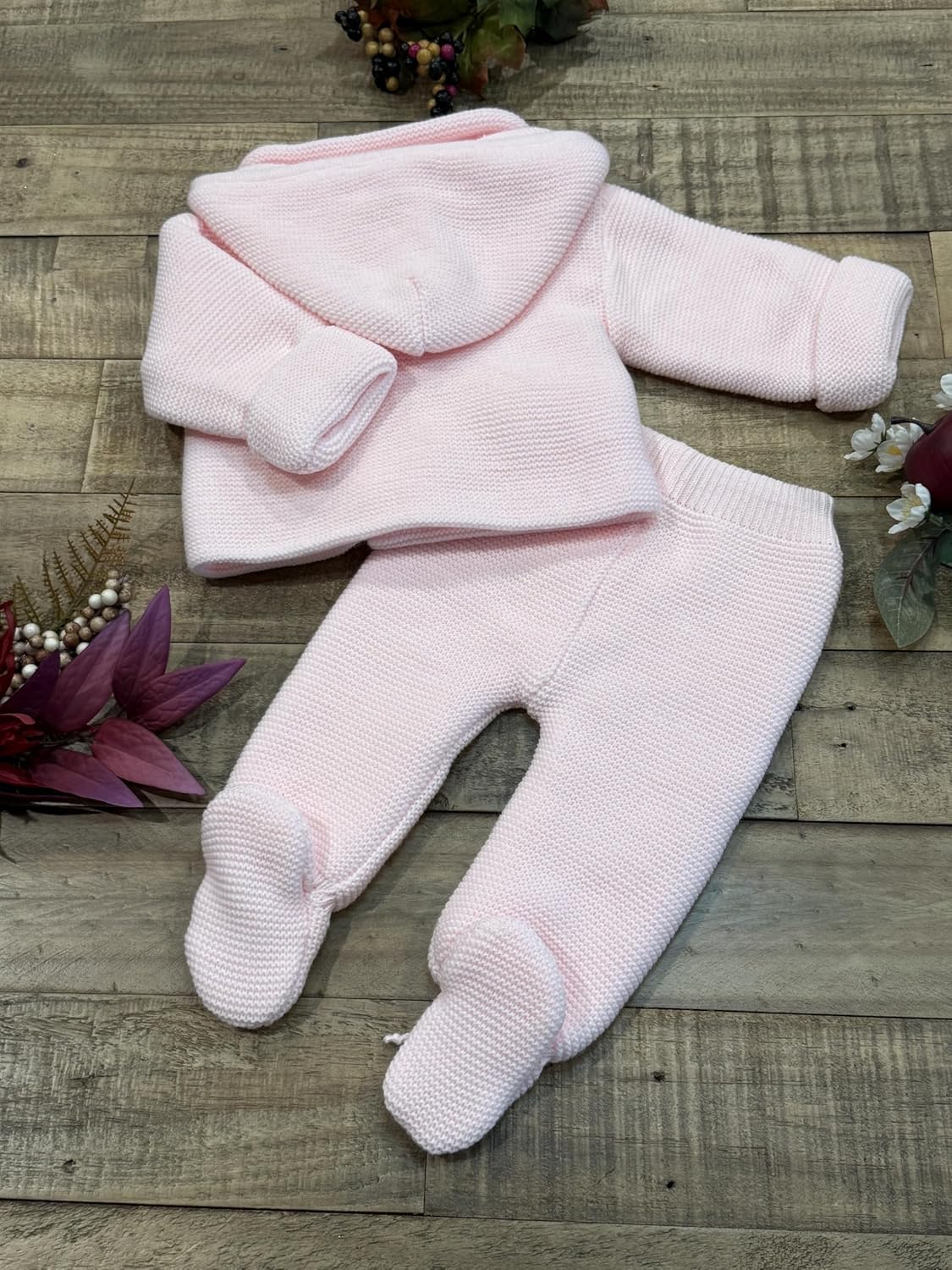 Baby Knit Outfit Set with Jacket and Footie Pants for Boys and Girls