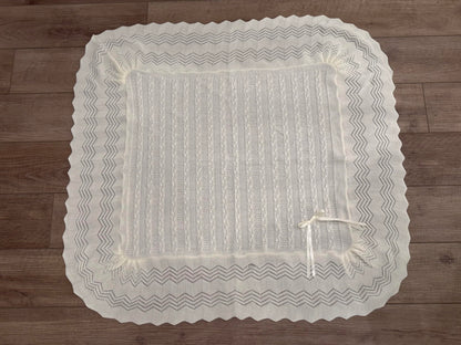 Soft Knit Baby Blanket with Rounded Corners & Bow