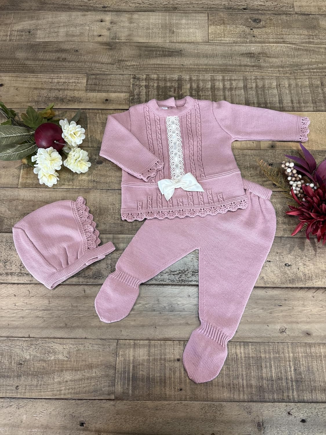 3-Piece Baby Knit Sweater and Pants with Hat for Boys and Girls