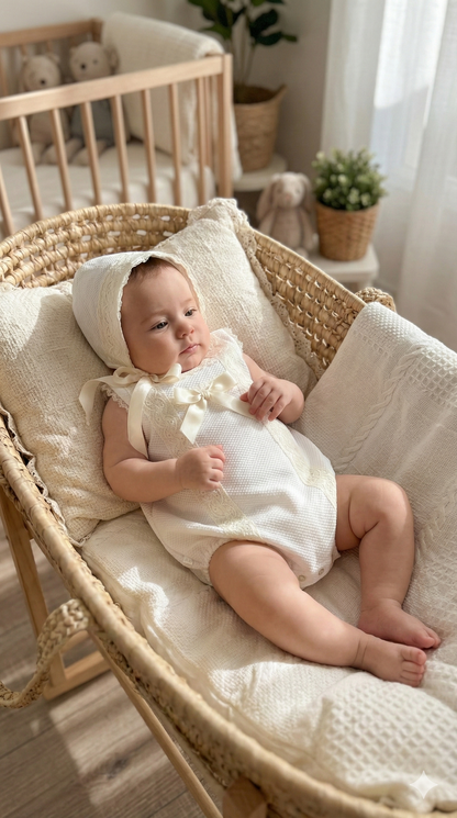 Fabian 2-Piece Pique Romper Set