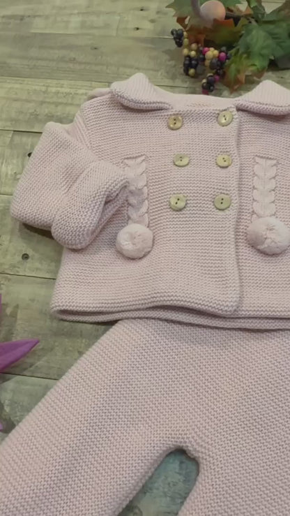 Baby Knit Outfit Set with Jacket and Footie Pants for Boys and Girls