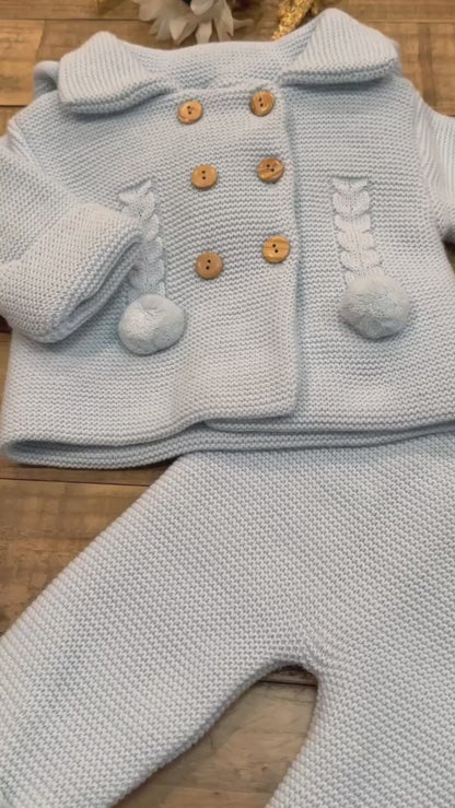 Baby Knit Outfit Set with Jacket and Footie Pants for Boys and Girls
